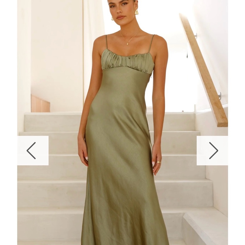 Elegant Olive Green Women's Dress